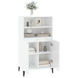 ZNTS Highboard High Gloss White 60x36x110 cm Engineered Wood 821230