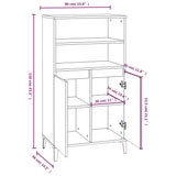 ZNTS Highboard High Gloss White 60x36x110 cm Engineered Wood 821230