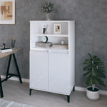ZNTS Highboard High Gloss White 60x36x110 cm Engineered Wood 821230