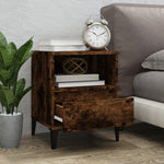 ZNTS Bedside Cabinet Smoked Oak 40x35x50 cm 821820