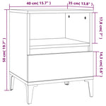 ZNTS Bedside Cabinet Smoked Oak 40x35x50 cm 821820