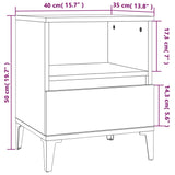 ZNTS Bedside Cabinet Smoked Oak 40x35x50 cm 821820