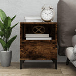 ZNTS Bedside Cabinet Smoked Oak 40x35x50 cm 821820
