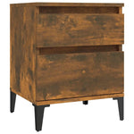 ZNTS Bedside Cabinet Smoked Oak 40x35x50 cm 821852