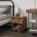ZNTS Bedside Cabinet Smoked Oak 40x35x50 cm 821852