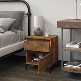 ZNTS Bedside Cabinet Smoked Oak 40x35x50 cm 821852