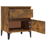 ZNTS Bedside Cabinet Smoked Oak 40x35x50 cm 821852