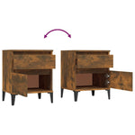 ZNTS Bedside Cabinet Smoked Oak 40x35x50 cm 821852