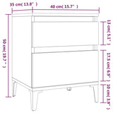 ZNTS Bedside Cabinet Smoked Oak 40x35x50 cm 821852