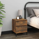 ZNTS Bedside Cabinet Smoked Oak 40x35x50 cm 821852