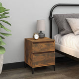 ZNTS Bedside Cabinet Smoked Oak 40x35x50 cm 821852