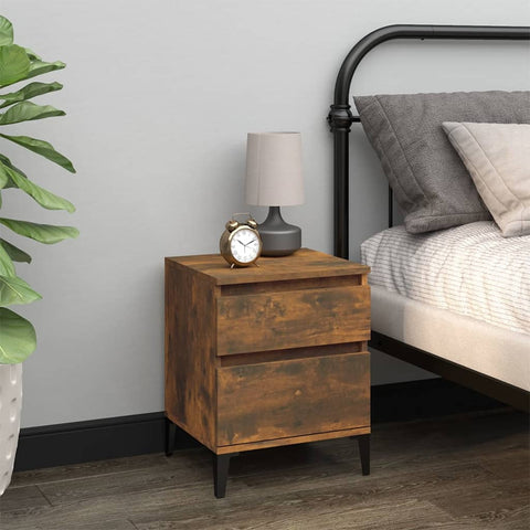 ZNTS Bedside Cabinet Smoked Oak 40x35x50 cm 821852
