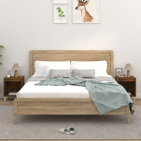 ZNTS Bedside Cabinets 2 pcs Smoked Oak 40x35x50 cm 821869