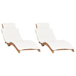 ZNTS Sun Loungers 2 pcs with Cushions Solid Wood Teak 3143633