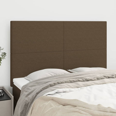 ZNTS Headboards 4 pcs Dark Brown 72x5x78/88 cm Fabric 3116053
