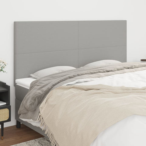 ZNTS Headboards 4 pcs Light Grey 100x5x78/88 cm Fabric 3116074