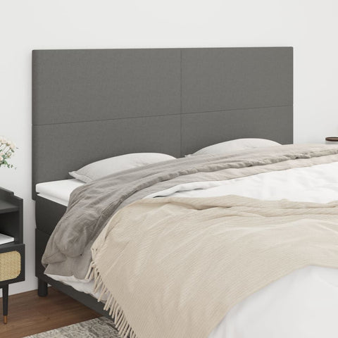 ZNTS Headboards 4 pcs Dark Grey 100x5x78/88 cm Fabric 3116075