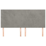 ZNTS Headboards 4 pcs Light Grey 100x5x78/88 cm Velvet 3116118