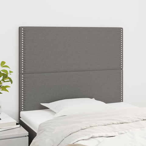 ZNTS Headboards 2 pcs Dark Grey 90x5x78/88 cm Fabric 3116175