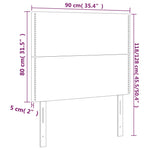 ZNTS Headboards 2 pcs Light Grey 90x5x78/88 cm Velvet 3116228