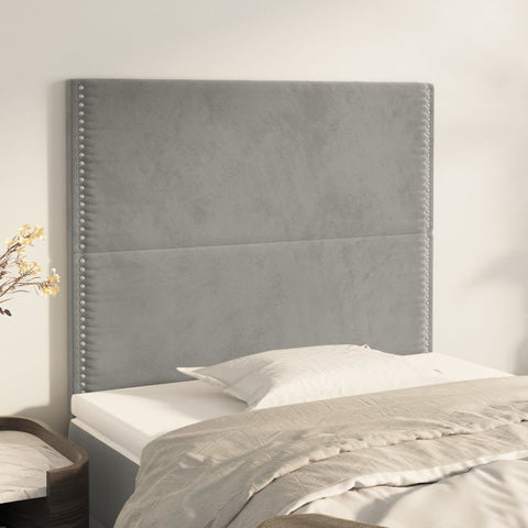 ZNTS Headboards 2 pcs Light Grey 90x5x78/88 cm Velvet 3116228