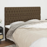ZNTS Headboards 4 pcs Dark Brown 100x7x78/88 cm Fabric 3116693