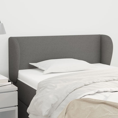 ZNTS Headboard with Ears Dark Grey 93x23x78/88 cm Fabric 3116847