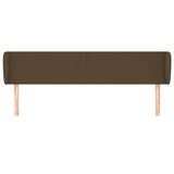 ZNTS Headboard with Ears Dark Brown 203x23x78/88 cm Fabric 3116889
