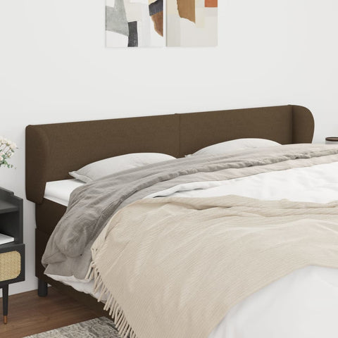 ZNTS Headboard with Ears Dark Brown 203x23x78/88 cm Fabric 3116889