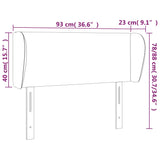 ZNTS Headboard with Ears Light Grey 93x23x78/88 cm Velvet 3116900