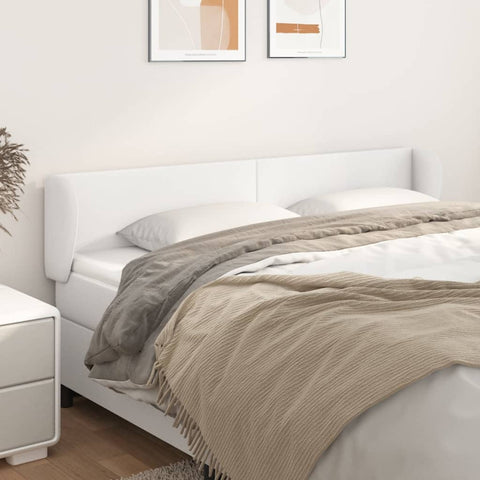 ZNTS Headboard with Ears White 203x23x78/88 cm Faux Leather 3116973