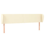 ZNTS Headboard with Ears Cream 203x23x78/88 cm Faux Leather 3116974