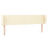 ZNTS Headboard with Ears Cream 203x23x78/88 cm Faux Leather 3116974