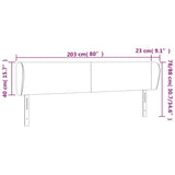 ZNTS Headboard with Ears Cream 203x23x78/88 cm Faux Leather 3116974