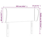 ZNTS Headboard with Ears Dark Brown 103x23x78/88 cm Fabric 3116997