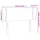 ZNTS Headboard with Ears Dark Brown 103x23x78/88 cm Fabric 3116997