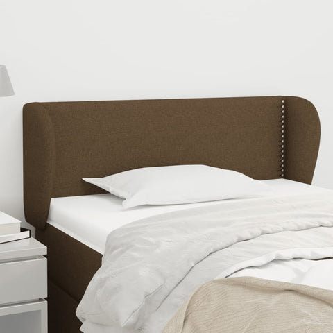 ZNTS Headboard with Ears Dark Brown 103x23x78/88 cm Fabric 3116997