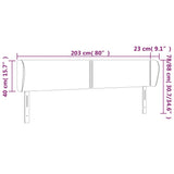 ZNTS Headboard with Ears Dark Grey 203x23x78/88 cm Fabric 3117027