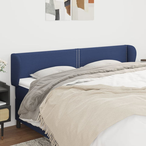 ZNTS Headboard with Ears Blue 203x23x78/88 cm Fabric 3117032