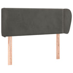 ZNTS Headboard with Ears Dark Grey 83x23x78/88 cm Velvet 3117035