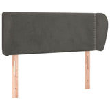 ZNTS Headboard with Ears Dark Grey 83x23x78/88 cm Velvet 3117035