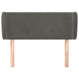 ZNTS Headboard with Ears Dark Grey 83x23x78/88 cm Velvet 3117035