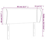 ZNTS Headboard with Ears Dark Grey 83x23x78/88 cm Velvet 3117035
