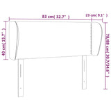 ZNTS Headboard with Ears Dark Grey 83x23x78/88 cm Velvet 3117035