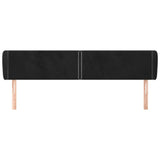 ZNTS Headboard with Ears Black 163x23x78/88 cm Velvet 3117060