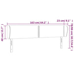 ZNTS Headboard with Ears Black 163x23x78/88 cm Velvet 3117060