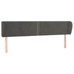 ZNTS Headboard with Ears Dark Grey 183x23x78/88 cm Velvet 3117065