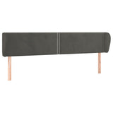 ZNTS Headboard with Ears Dark Grey 183x23x78/88 cm Velvet 3117065