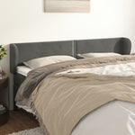 ZNTS Headboard with Ears Dark Grey 183x23x78/88 cm Velvet 3117065