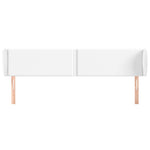 ZNTS Headboard with Ears White 203x23x78/88 cm Faux Leather 3117113